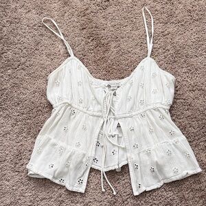 American Eagle Outfitters White Eyelet Camisole